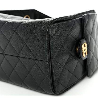 Caviar Quilted Small Chanel 25 Handbag Black