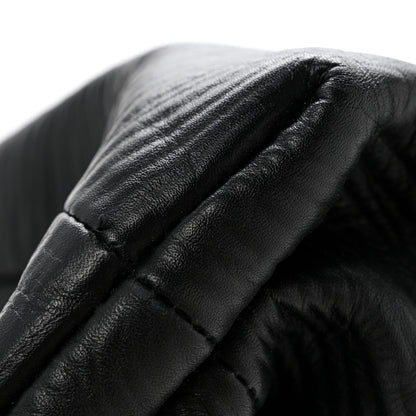 Bark Calfskin Embossed The Pouch Oversized Clutch Black