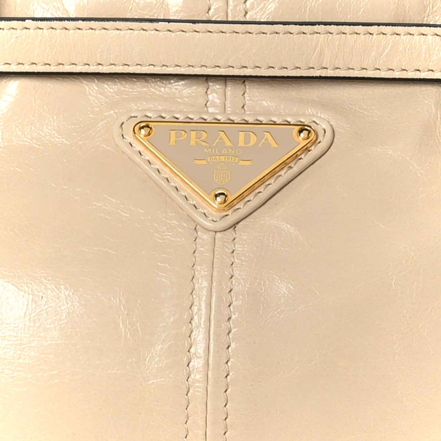 Glossy Calfskin Triangle Medium Bonnie Shoulder Bag Travertine