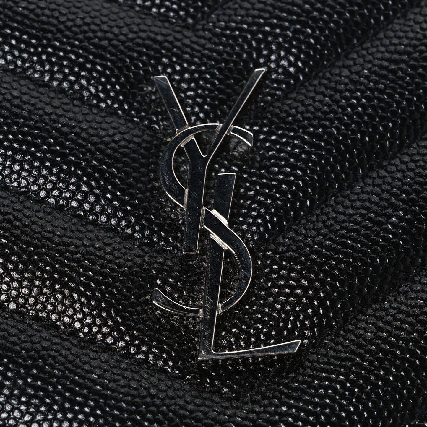 Grain De Poudre Matelasse Chevron Monogram Zipped Card Case Black