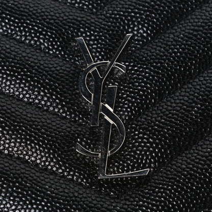Grain De Poudre Matelasse Chevron Monogram Zipped Card Case Black