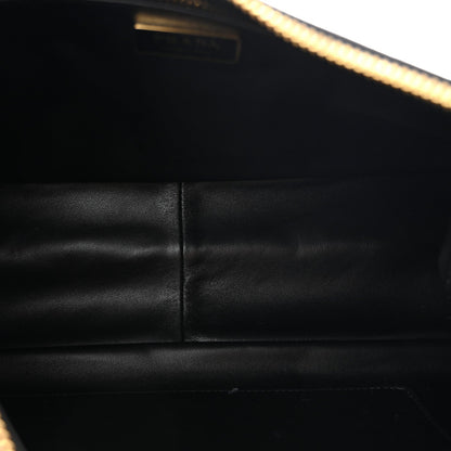 Soft Calfskin Large Aimée Shoulder Bag Black