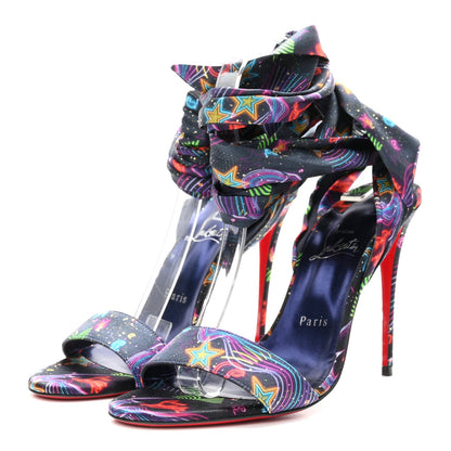 Crepe Satin Starlight Sandale Du Desert 100 Ankle Wrap Sandals  39.5 Black Multicolor