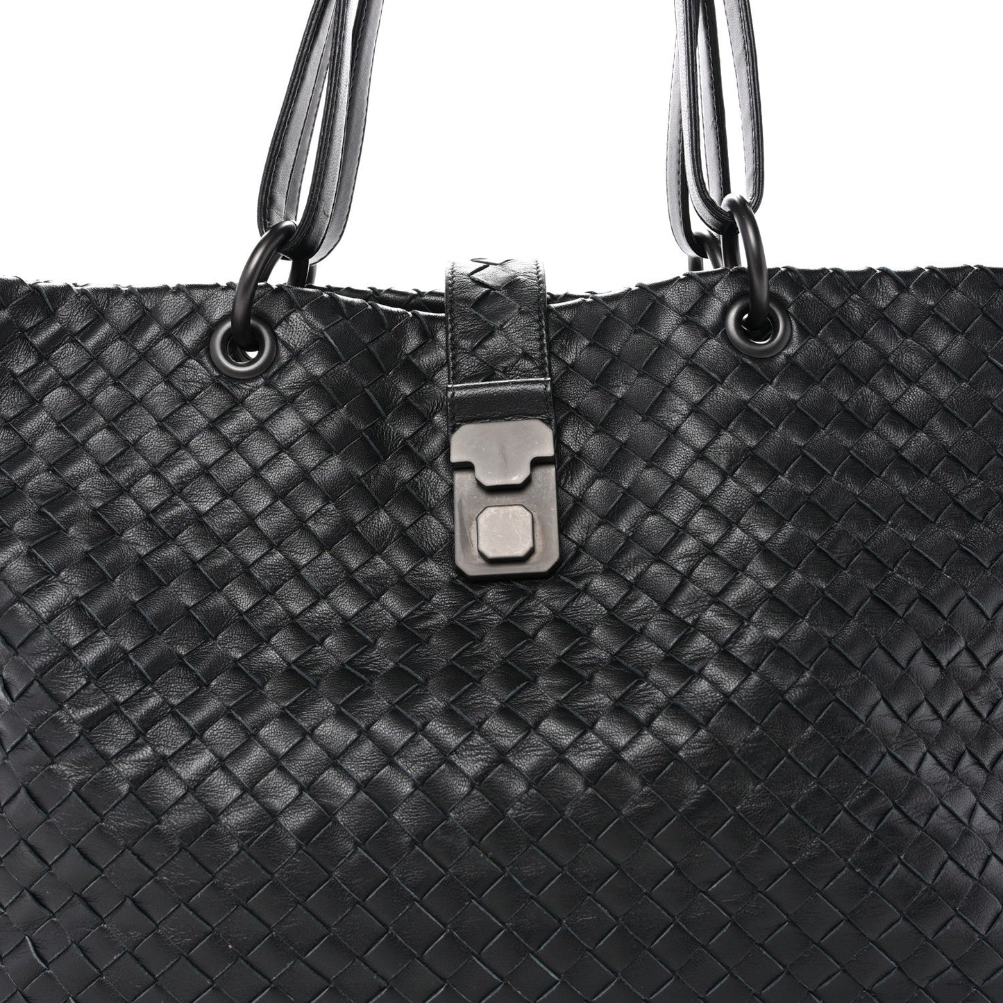 Nappa Intrecciato Medium Roma Tote Black