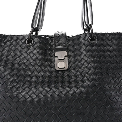 Nappa Intrecciato Medium Roma Tote Black