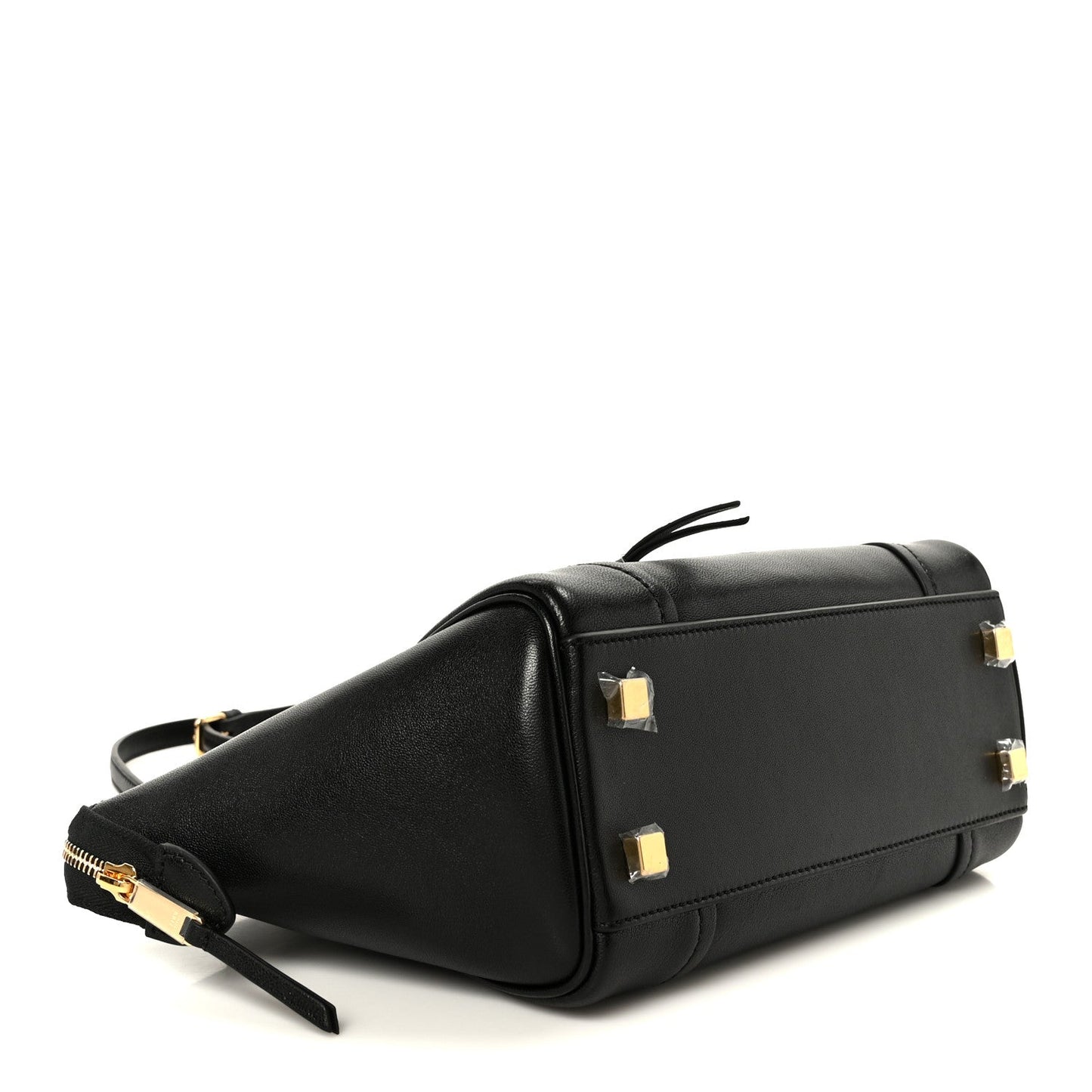 Supple Shiny Lambskin Little New Luggage Black