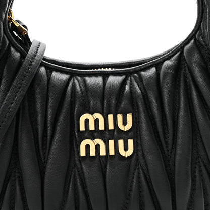 Nappa Matelasse Mini Wander Hobo Black