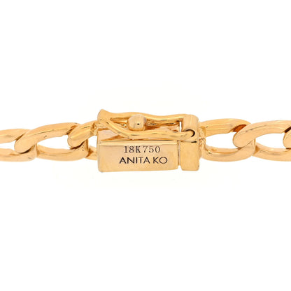 Anita Ko 18K Yellow Gold Diamond Round Center Medium Cuban Link Bracelet
