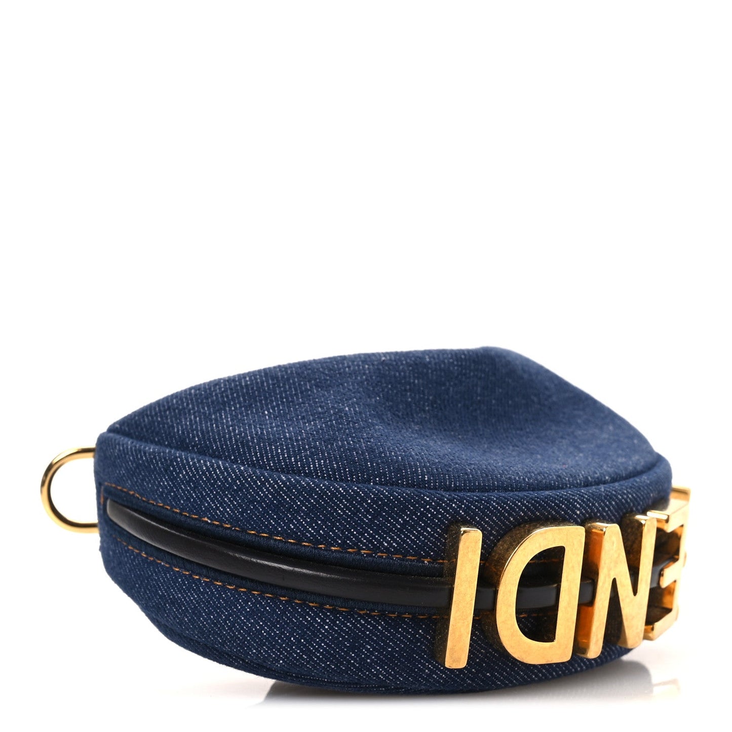Denim Shiny Nappa Nano Fendigraphy Hobo Charm Blue Moro