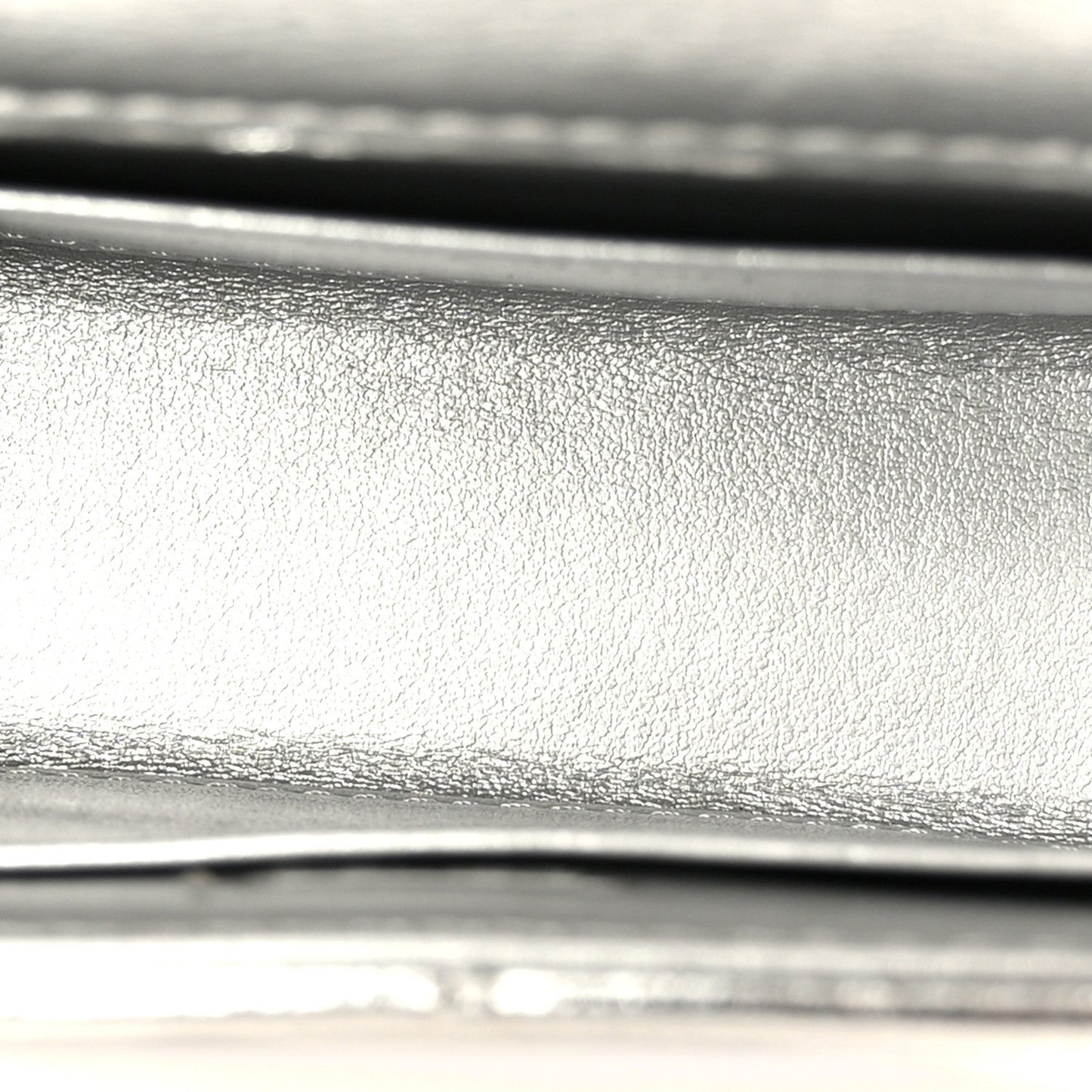 Metallic Lambskin Quilted Mini Chain CC Top Handle Clutch With Chain Silver