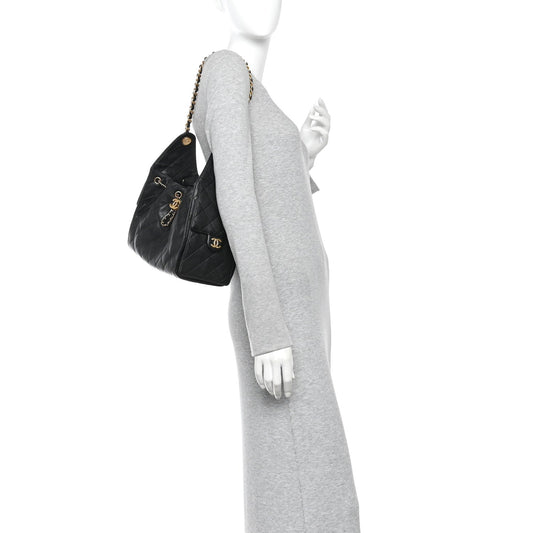 Caviar Quilted Small Chanel 25 Handbag Black