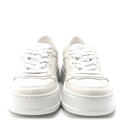 Calfskin GG Tennis Embossed Perforated Womens Platform 55mm Sneakers 36 Great White