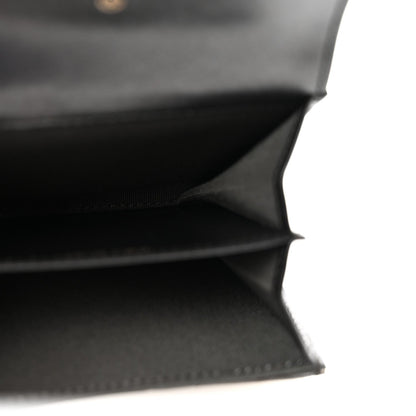 Metallic Calfskin Quilted Reissue Card Holder Wallet Charcoal