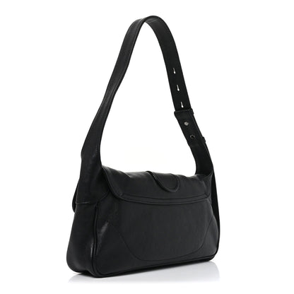 Goatskin Small GG Monochrome Aphrodite Shoulder Bag Black