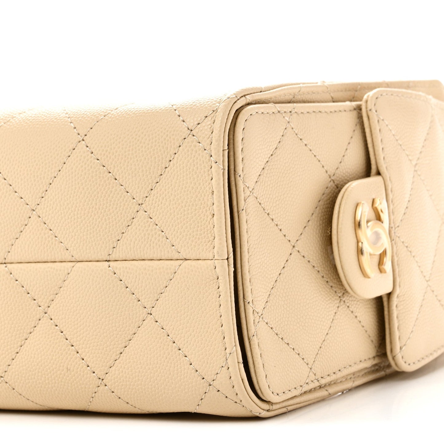 Caviar Quilted Mini Chanel 25 Handbag Beige