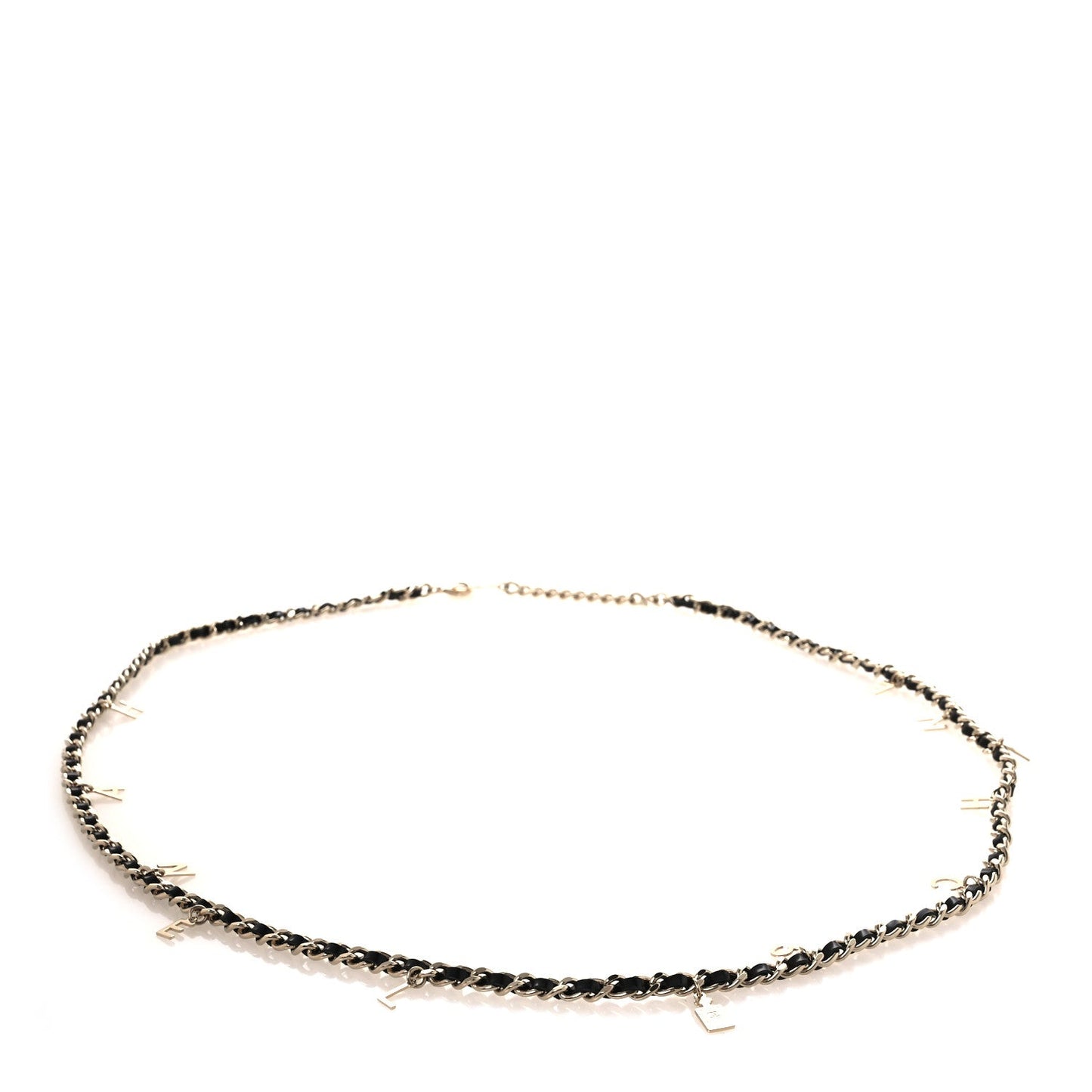 Lambskin Metal CC Chain Logo Belt Gold