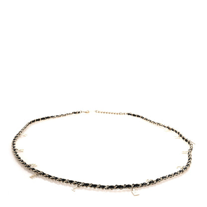 Lambskin Metal CC Chain Logo Belt Gold