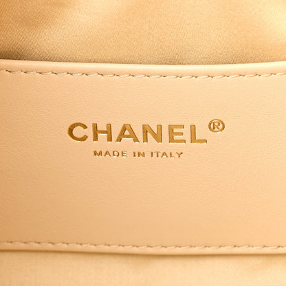 Caviar Quilted Mini Chanel 25 Handbag Beige