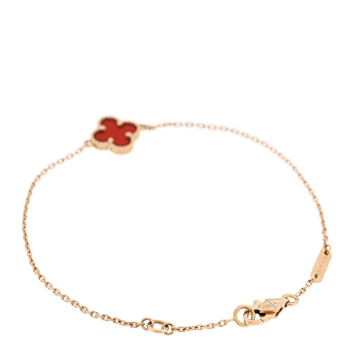 18K Rose Gold Carnelian Sweet Alhambra Bracelet