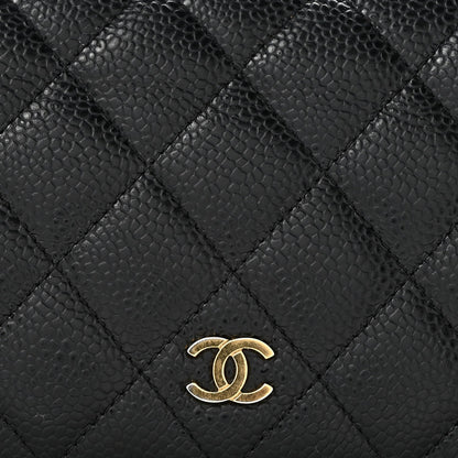 Caviar Quilted Yen Wallet Black