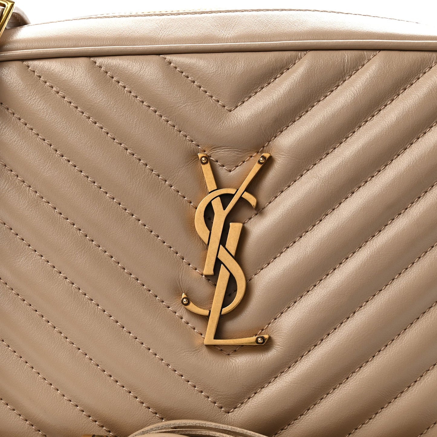 Calfskin Matelasse Monogram Lou Camera Bag Dark Beige