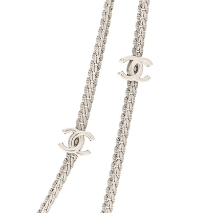Metal CC Long Chain Necklace Silver