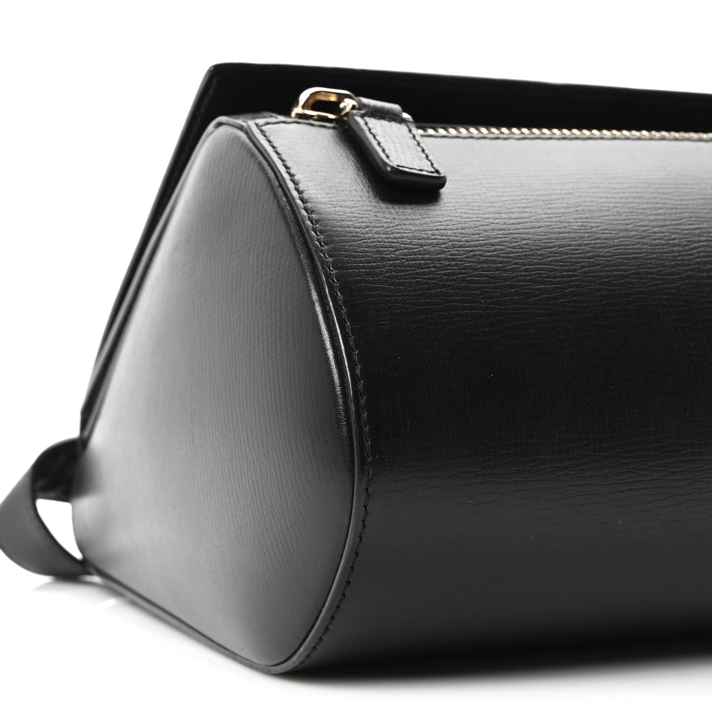 Textured Calfskin Medium Pandora Box Crossbody Bag Black
