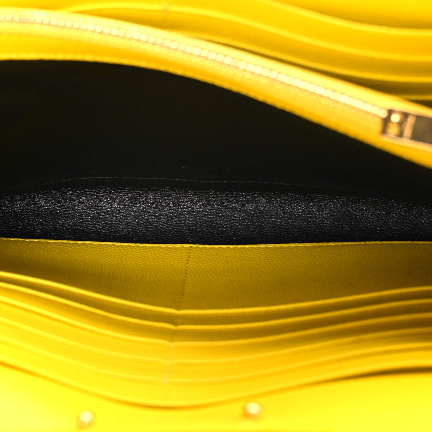 Grain De Poudre Matelasse Chevron Monogram Chain Wallet Yellow