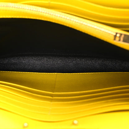 Grain De Poudre Matelasse Chevron Monogram Chain Wallet Yellow