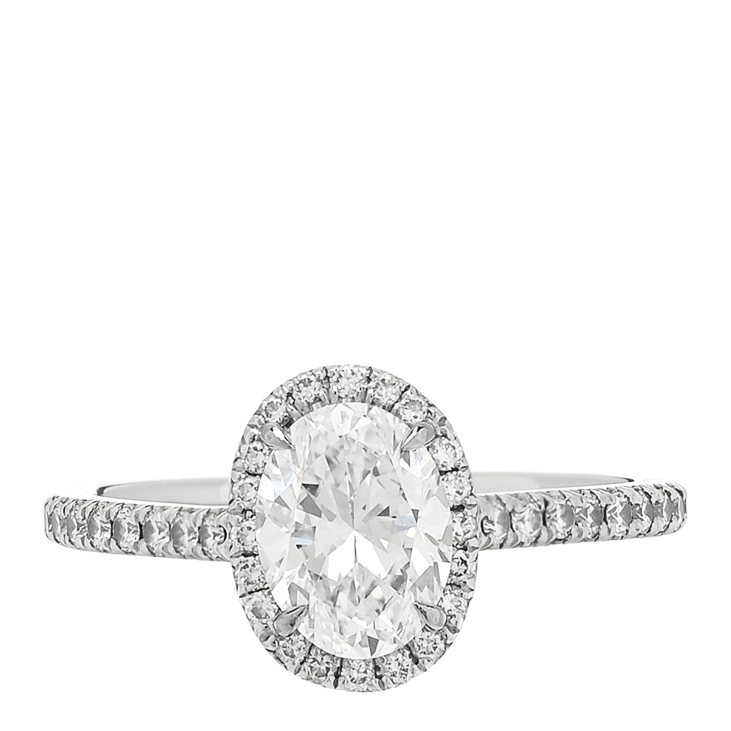 Platinum Diamond 1.09ct Soleste Oval Cut Halo Engagement Ring 50 5.25