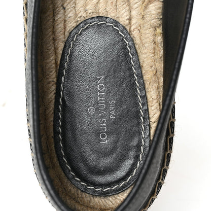 Monogram Calfskin Starboard Espadrille Flats 38 Black
