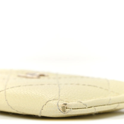Caviar Quilted Card Holder Jaune