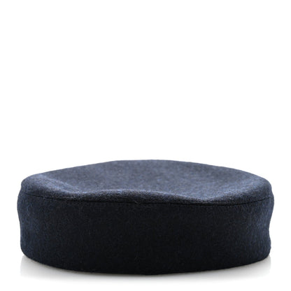 Wool Calfskin Dani Cap 57 Marine Black
