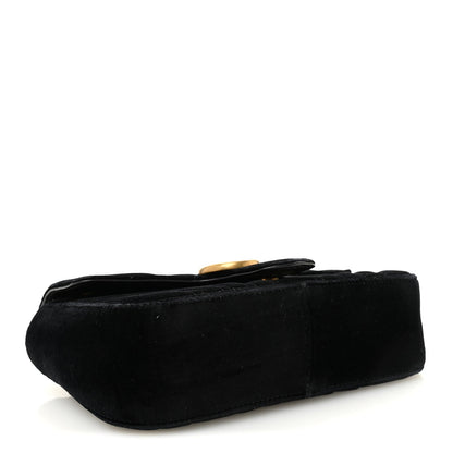 Velvet Matelasse Mini GG Marmont Shoulder Bag Black
