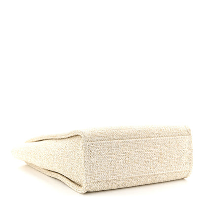 Lurex Boucle Mini Deauville Tote White