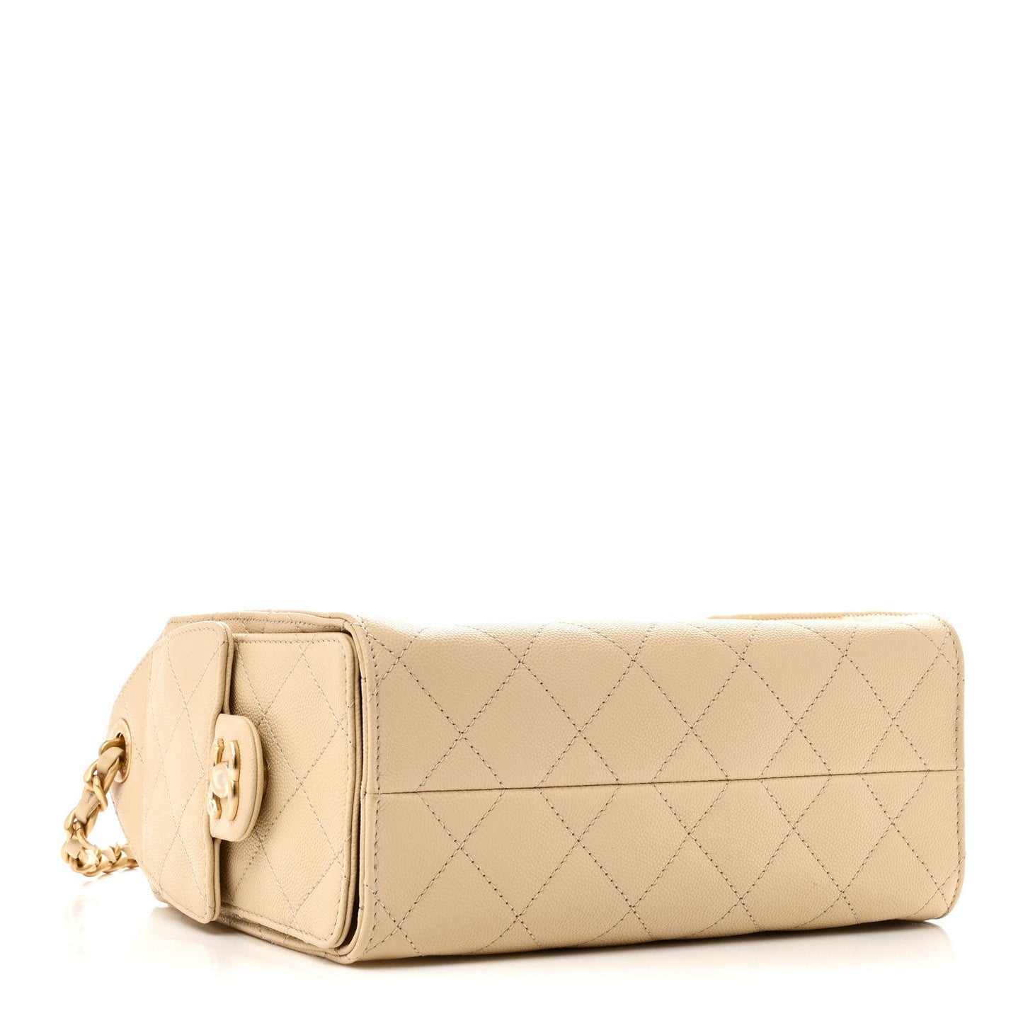 Caviar Quilted Mini Chanel 25 Handbag Beige