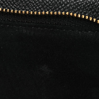 Grained Calfskin Caro Double Pouch Black