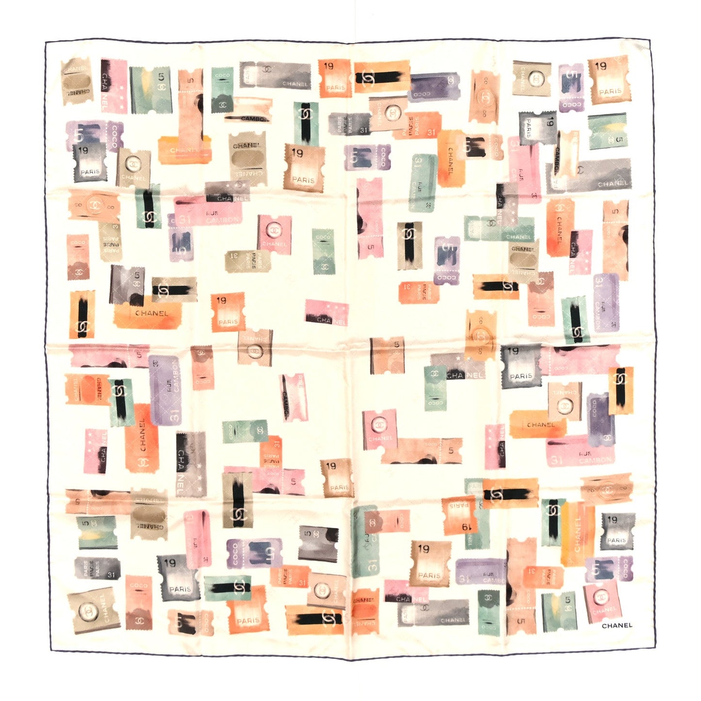 Silk Square Scarf Pink Multicolor