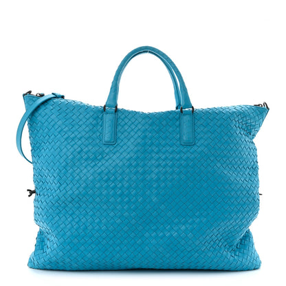 Nappa Intrecciato Maxi Convertible Tote Turquoise