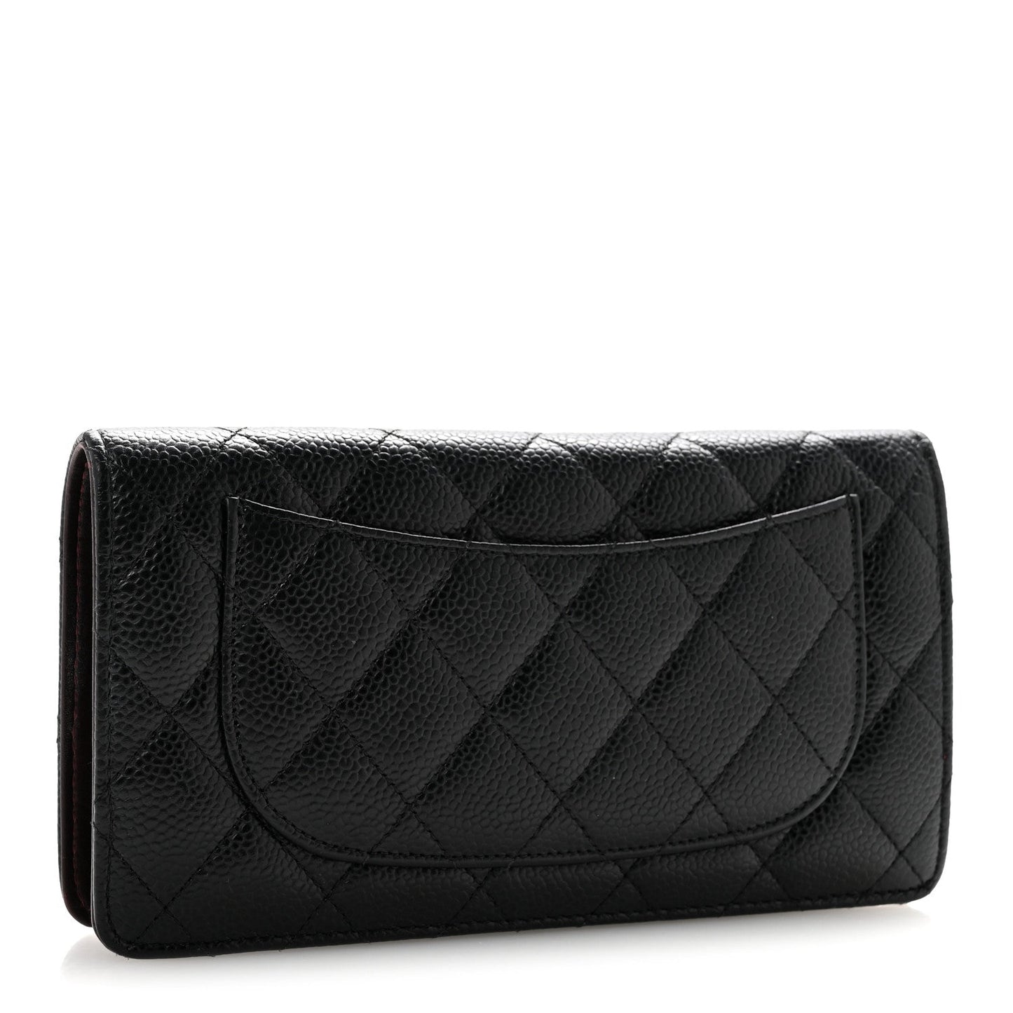 Caviar Quilted Yen Wallet Black
