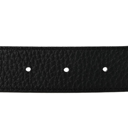 Taurillon Calfskin 30mm LV Initiales Reversible Belt 80 32 Black