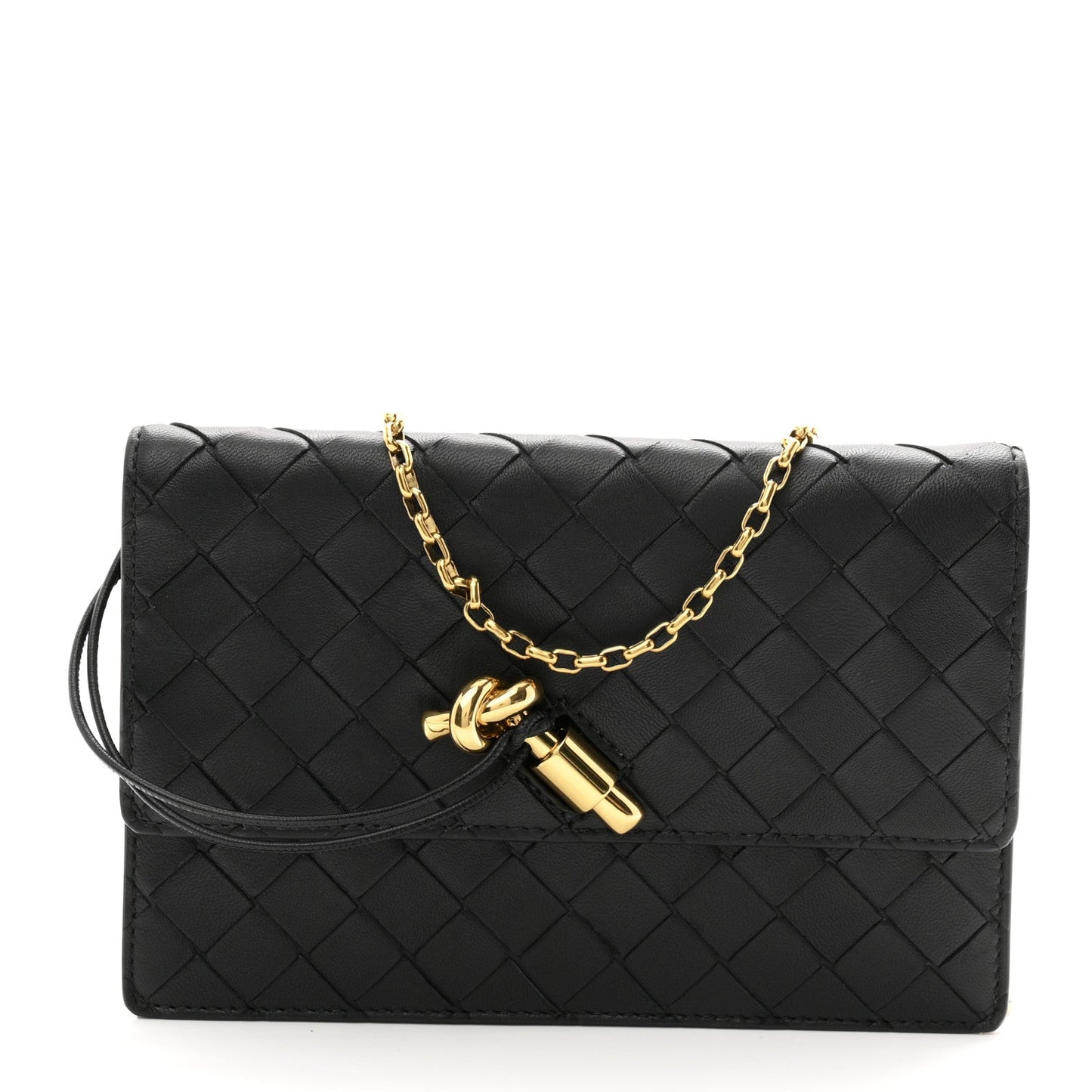 Nappa Intrecciato Andiamo Pouch On Chain Black