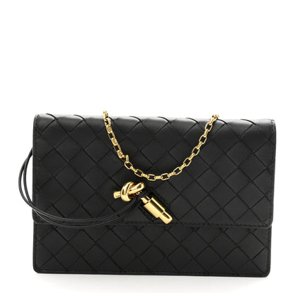 Nappa Intrecciato Andiamo Pouch On Chain Black