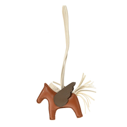 Milo Lambskin Grigri Rodeo Pegase Horse Bag Charm PM Gold Craie Etoupe