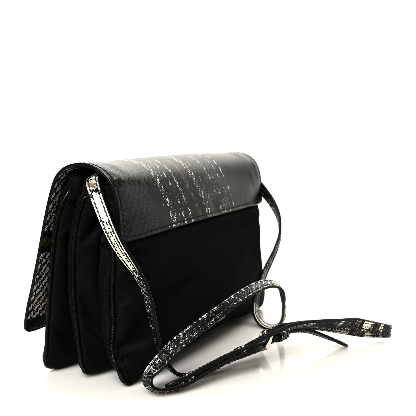 Tessuto Nylon Saffiano Tartan Print Crossbody Bag White Dis Tartan