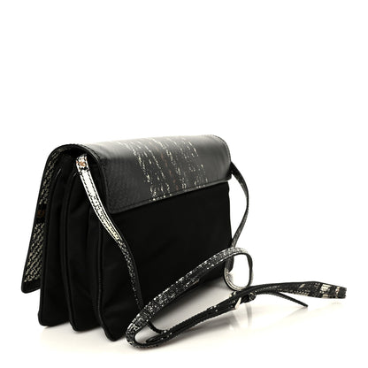 Tessuto Nylon Saffiano Tartan Print Crossbody Bag White Dis Tartan