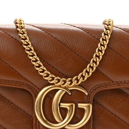 Azalea Calfskin Matelasse Diagonal Super Mini GG Marmont Shoulder Bag Cuir