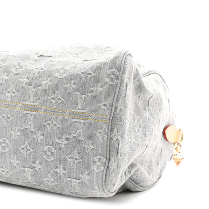 Monogram Denim Speedy Soft 30 Washed Gray