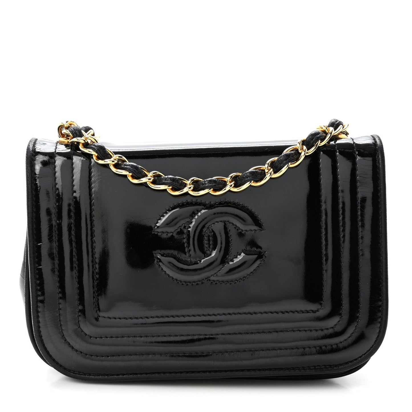 Patent Mini Flap Black