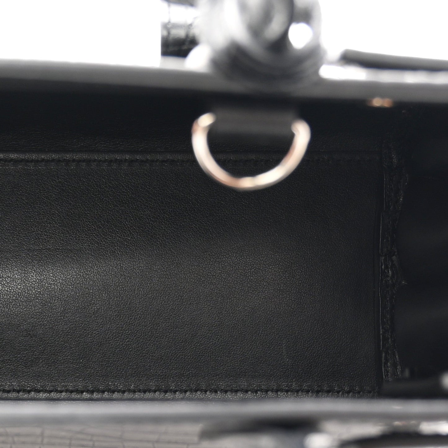 Calfskin Crocodile Embossed Nano Sac De Jour Black